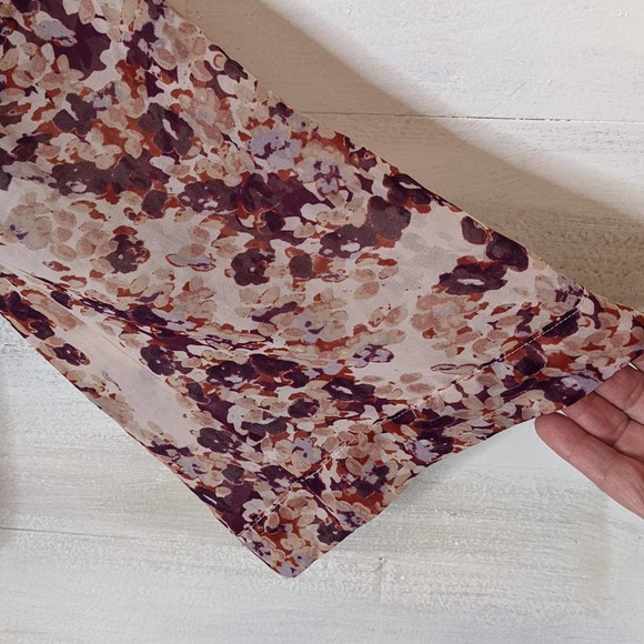 Patterson J. Kincaid Cropped Loose Fit Abstract Floral Blouse Size M - Picture 3 of 4